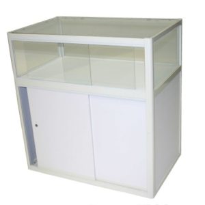 DISK MED GLASSTOPP - HVIT
