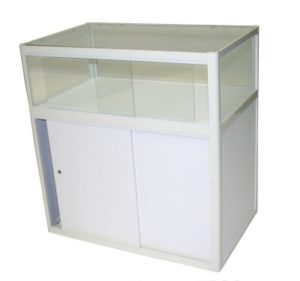 DISK MED GLASSTOPP - HVIT